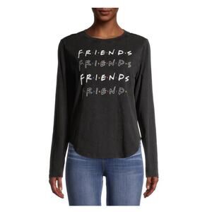 Friends Black Long Sleeve Junior's Licensed Graphics T-Shirt Top Size XXL (19)